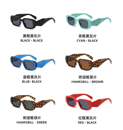 New Trendy Ins Female Internet Celebrity Plain Street Style Sunglasses Fashionable Rhombus Wide Leg Outdoor Trendy Square Frame Sunglasses