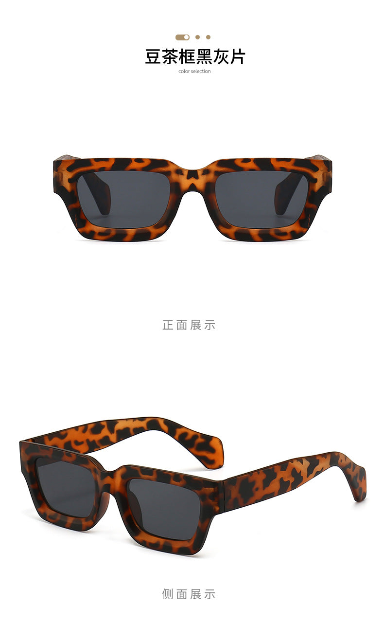 Retro Concave Small Frame Square Sunglasses 2023 New Sunglasses European and American Cross-Border Street Photography Sun Protection Trendy Sunglasses