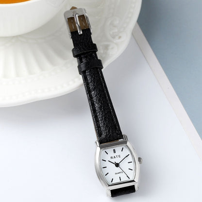 Cross-border Barrel Quartz Watch Small Women's Leather Watch Women's Fashionable All-match Simple Roman Scale Women's Hand