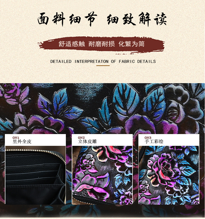 HENGDEWEI Vintage Genuine Leather Women’s Long Wallet | মেয়েদের প্রিমিয়াম লেদার লং ওয়ালেট