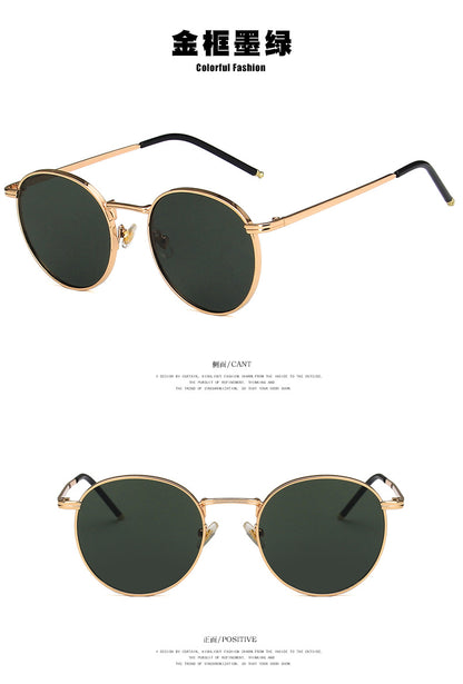 2022 New Style Sunglasses for Women Ins Street Shooting Popular Round Frame Sunglasses K-Style Trendyy Retro Sunglasses for Small Faces