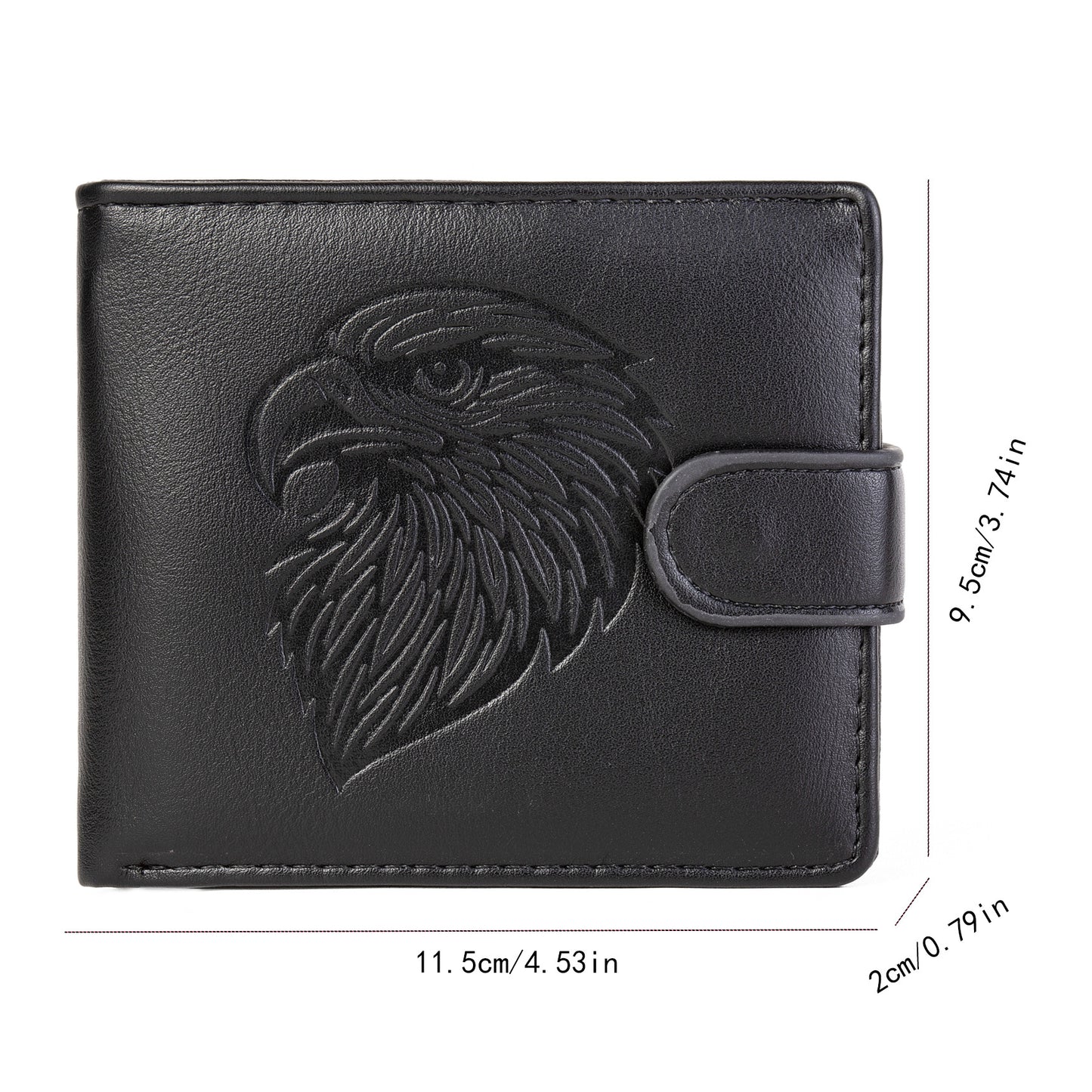 Foreign Trade Wallet Men's New 3D Embossed Eagle Pattern Short Student Youth Casual Soft Leather Card Bag Coin Purse