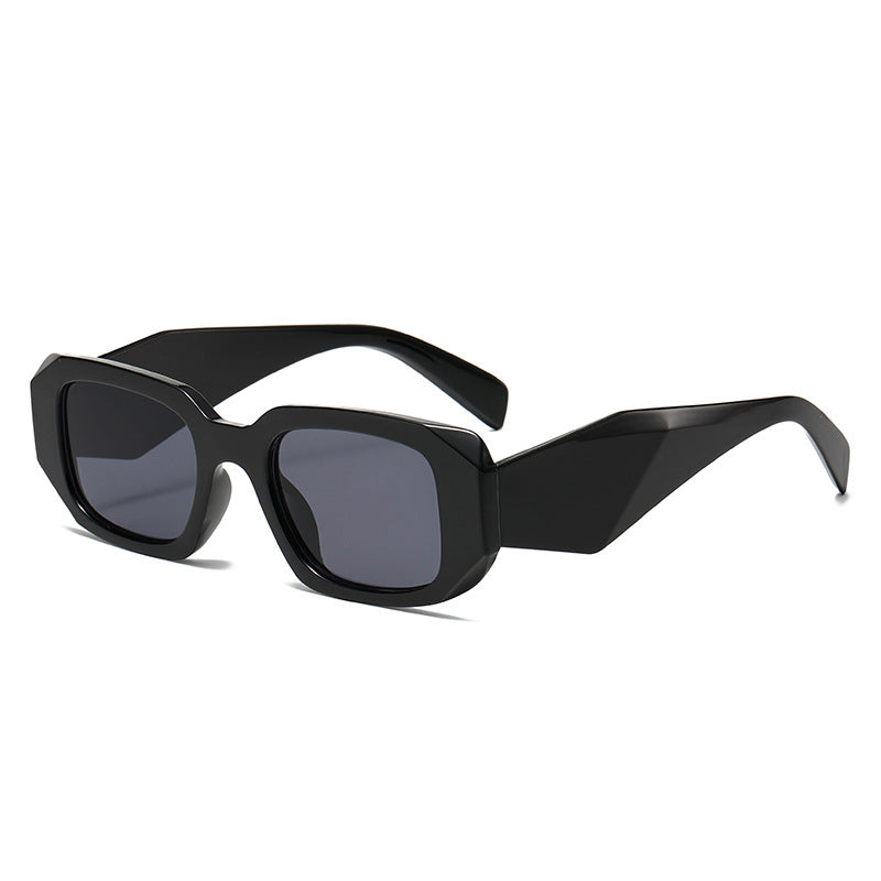 New Trendy Ins Female Internet Celebrity Plain Street Style Sunglasses Fashionable Rhombus Wide Leg Outdoor Trendy Square Frame Sunglasses