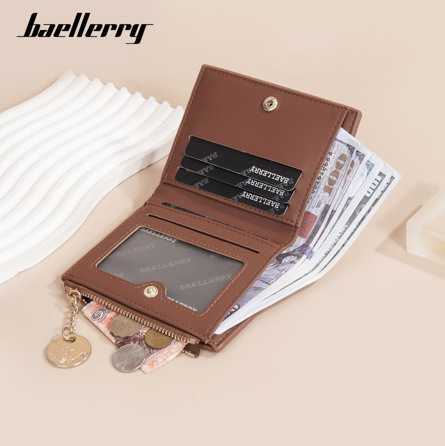 New Women's Short Wallet, Cute, Compact Card Slot, Short Card Holder, Exquisite and Simple Id Bag, Coin Purse for Women