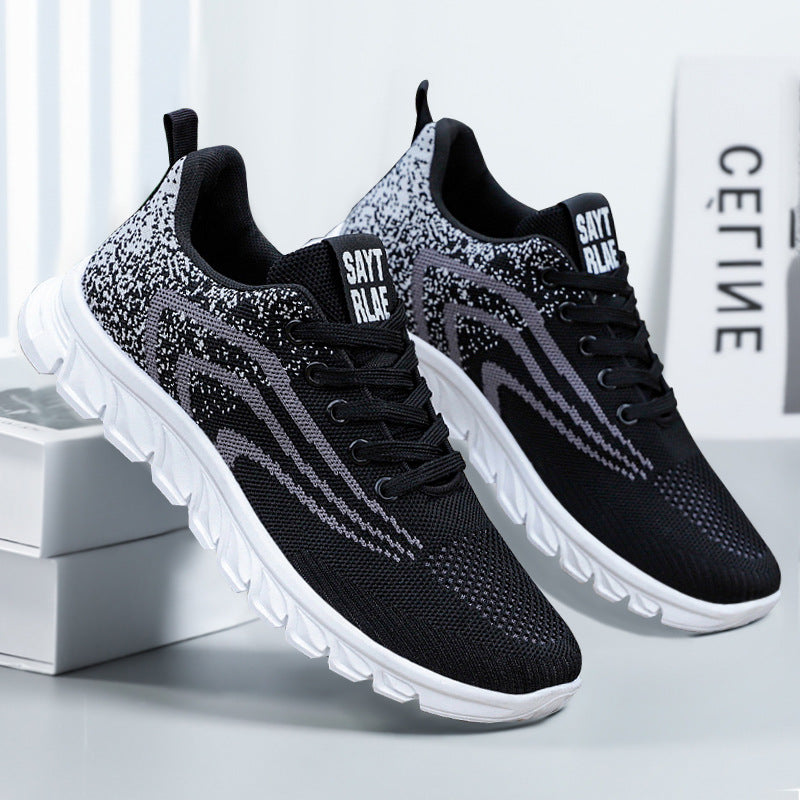 Sports Shoes for Men, New Summer Running Shoes, Breathable Korean Style Trendy Casual Shoes, Popular Lace-Up Shoes for Students, Men