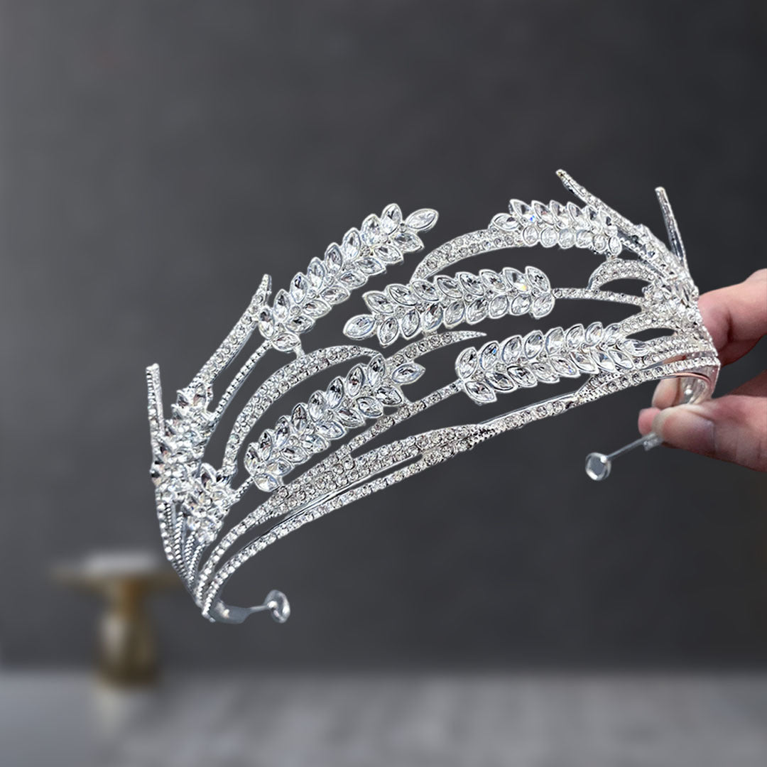 Bridal Crown Tiara Rhinestone Crown Wedding Dress Diamond Costume Eighteenth Birthday Coming-Of-Age Ceremony Birthday Princess Hair Accessory