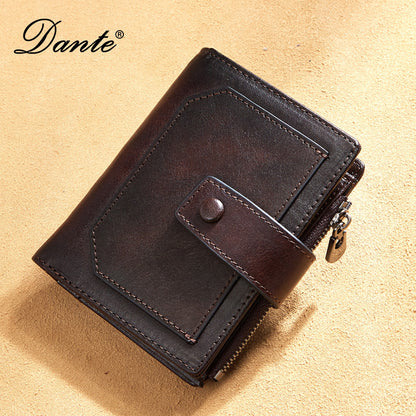 Men's wallet wholesale leather zipper short retro wallet RFID anti-theft foreign trade leather wallet manufacturers processing