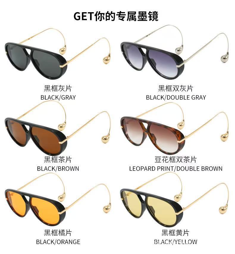 European and American Retro Large Frame Classic Double Beam Sunglasses New Personalized Outdoor Anti-ultraviolet Tide Men's and Women's Cross-border Sunglasses