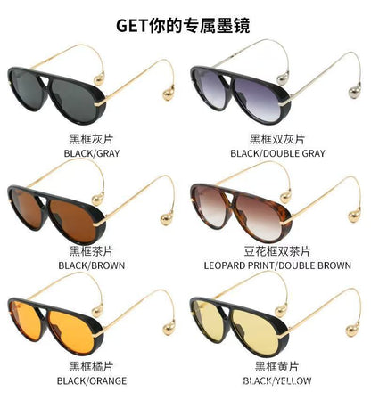 European and American Retro Large Frame Classic Double Beam Sunglasses New Personalized Outdoor Anti-ultraviolet Tide Men's and Women's Cross-border Sunglasses