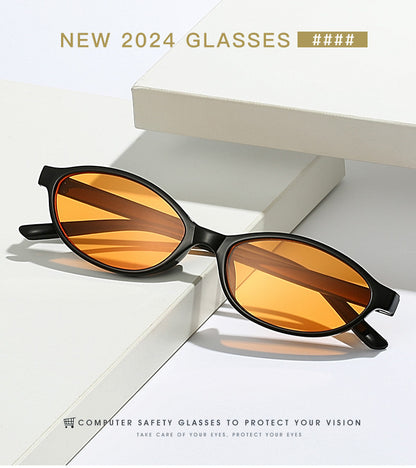 European and American Retro Oval Small Frame Sunglasses Women's Outdoor Fashion Wear Sunglasses Men's Personalized Hip-Hop Spice Glasses