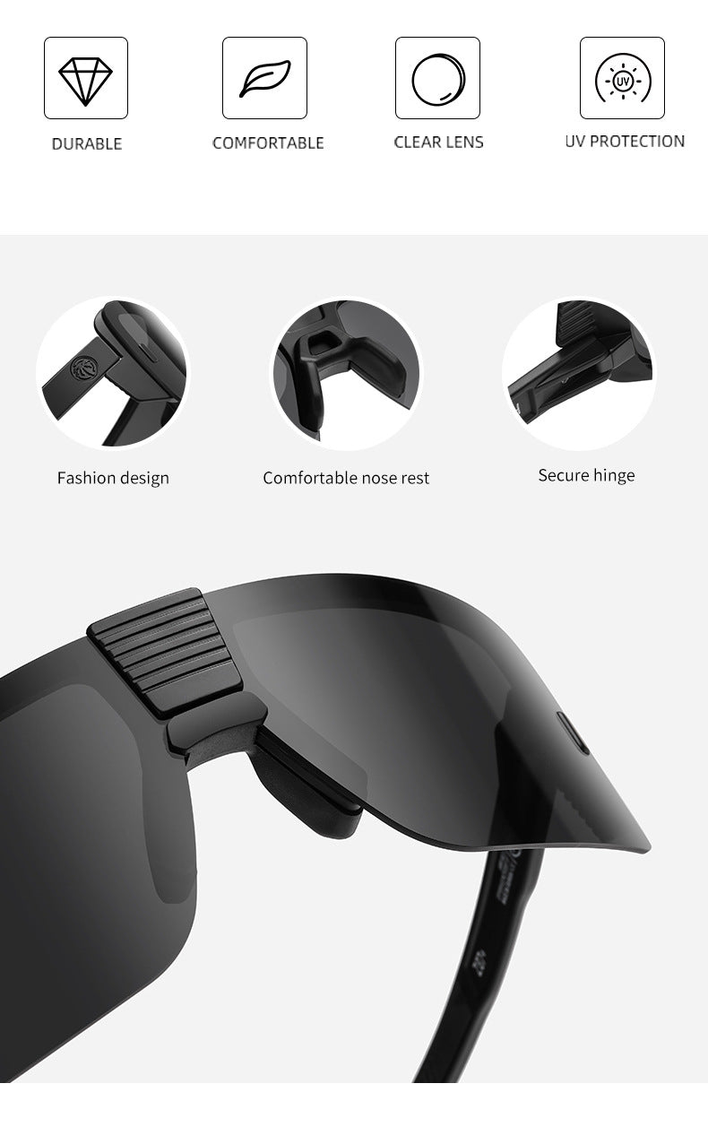 Heat Wave Sunglasses Sports Outdoor Cycling One-Piece Glasses Goggles Uv400 High Quality Vector