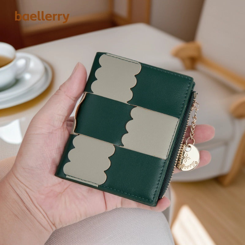 New Women's Short Wallet, Cute, Compact Card Slot, Short Card Holder, Exquisite and Simple Id Bag, Coin Purse for Women
