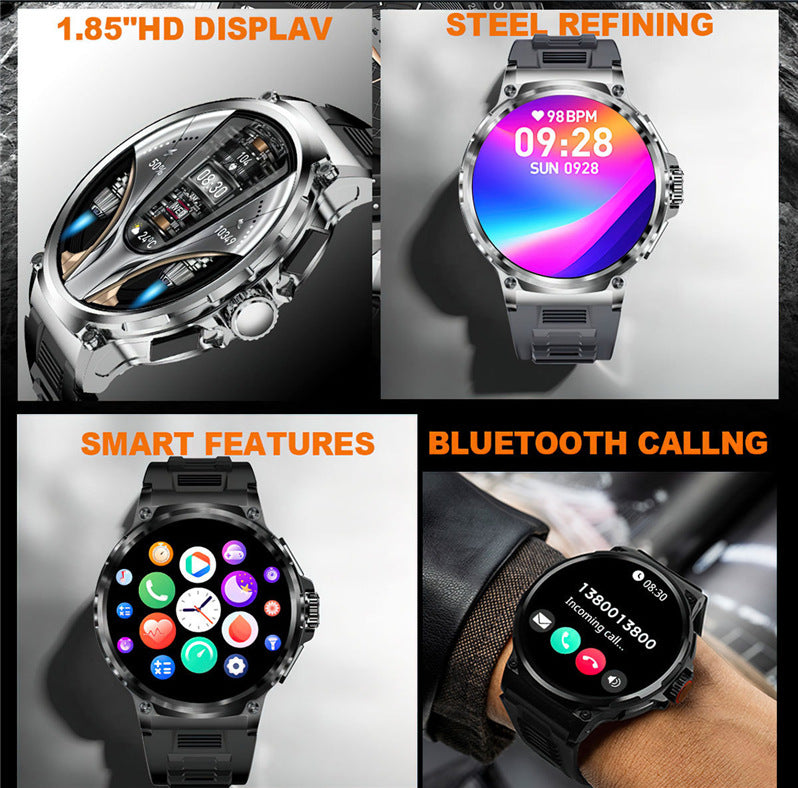 V69 Smart Watch 1.85inch Large Screen Bluetooth Call Large Screen Heart Rate Blood Oxygen Multi-Sport Outdoor Pedometer Bracelet