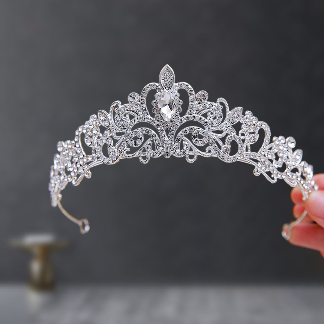 Bridal Crown Tiara Rhinestone Crown Wedding Dress Diamond Costume Eighteenth Birthday Coming-Of-Age Ceremony Birthday Princess Hair Accessory