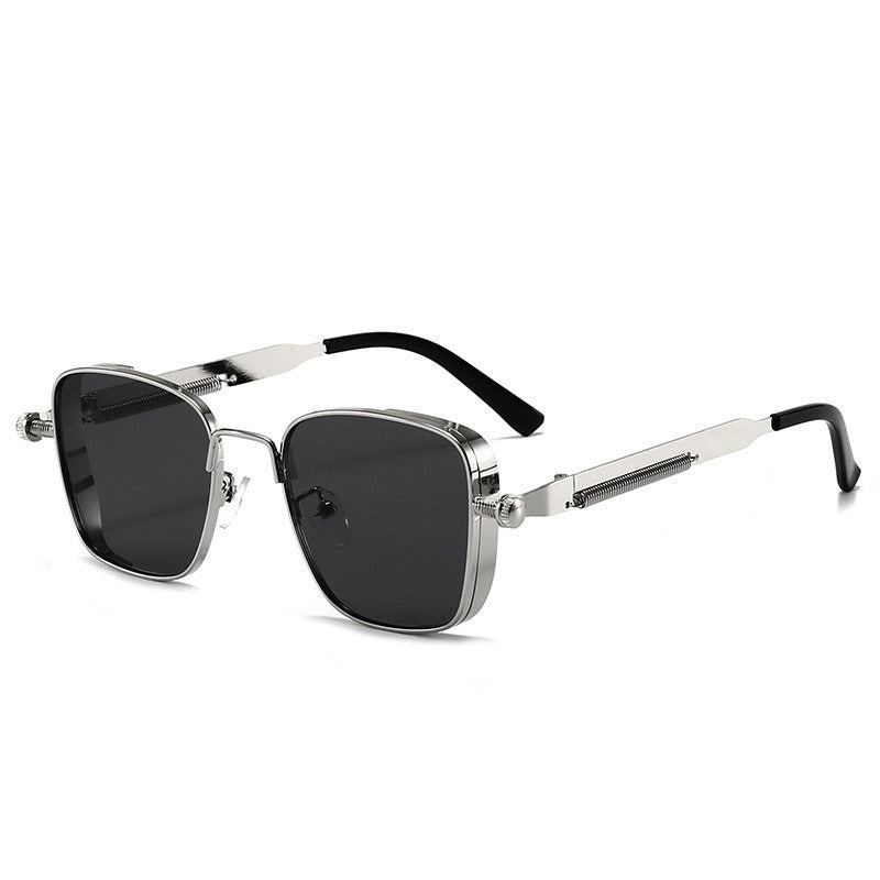 2025 New European and American Cross-Border Personalized Sunglasses Retro Square Frame Steam Metal Sunglasses Sun Protection High-End Sunglasses