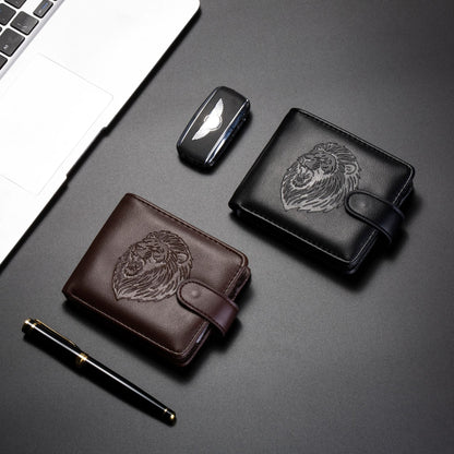 Dropshipping Cross-Border Manufacturer Wholesale Men's Wallet Pu Leather Short Zipper Buckle Wallet New Wallet Coin Purse