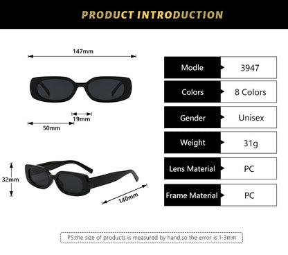 New Stylish Casual Simple Square Small Frame Sunglasses Ins Outdoor Fashion Driving Anti-Uv Sunglasses Trend