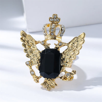 Tie Buckle Cross-Border Hot-Selling Formal Accessories Personalized Trendy Men's Rudder Eagle Chinese Style Flowery Gold Men's Tie