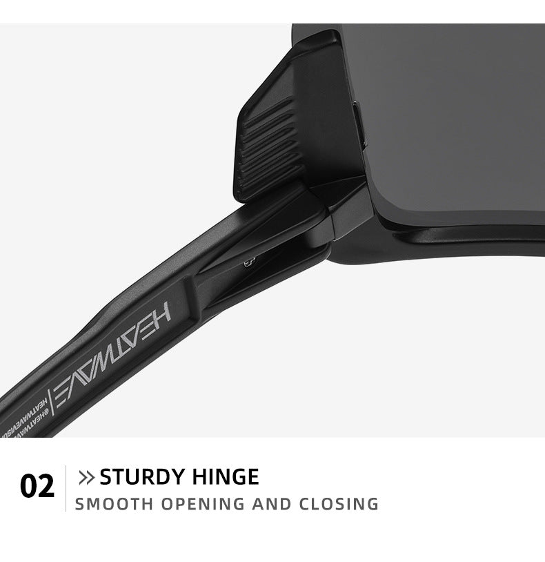 Heat Wave Sunglasses Sports Outdoor Cycling One-Piece Glasses Goggles Uv400 High Quality Vector