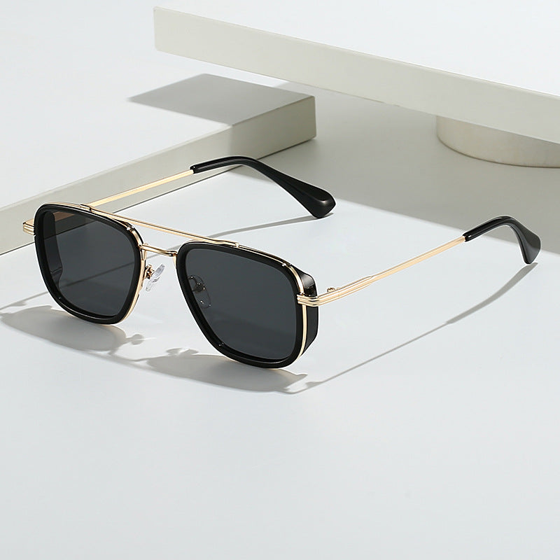 21 Amazon's New Popular European and American Punk Men's Sunglasses Pilot Square Frame Cross-Border Sunglasses Wholesale