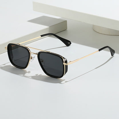 21 Amazon's New Popular European and American Punk Men's Sunglasses Pilot Square Frame Cross-Border Sunglasses Wholesale
