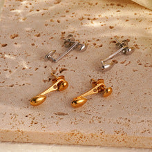 ins European and American Widened Arc Stainless Steel Earrings Advanced Sense Titanium Steel Earrings 18K Gold Light Luxury Women's Earrings