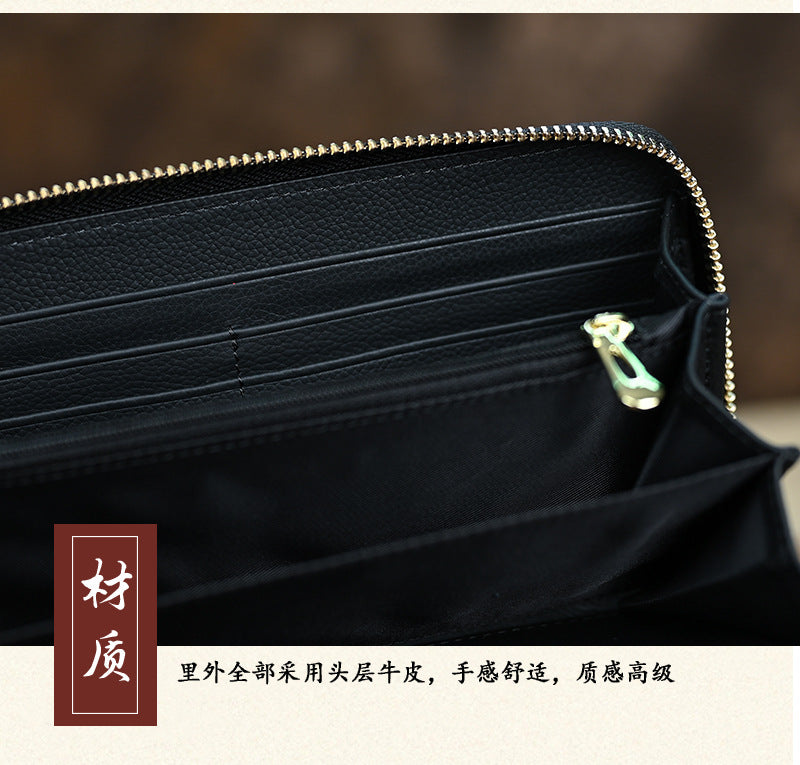 HENGDEWEI Vintage Genuine Leather Women’s Long Wallet | মেয়েদের প্রিমিয়াম লেদার লং ওয়ালেট