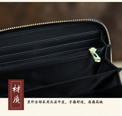 HENGDEWEI Vintage Genuine Leather Women’s Long Wallet | মেয়েদের প্রিমিয়াম লেদার লং ওয়ালেট