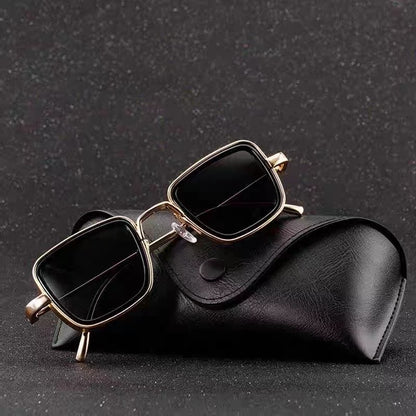New Cross-Border Indian Style Sunglasses Square Frame Glasses Retro Thick Edge Metal Trendy Men's Sunglasses Wholesale 58157