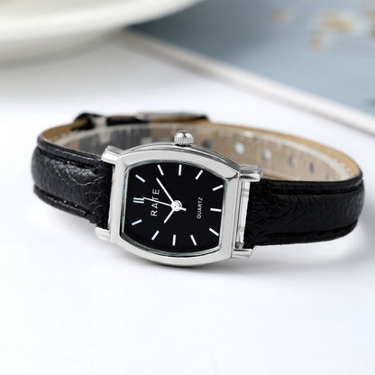 Cross-border Barrel Quartz Watch Small Women's Leather Watch Women's Fashionable All-match Simple Roman Scale Women's Hand