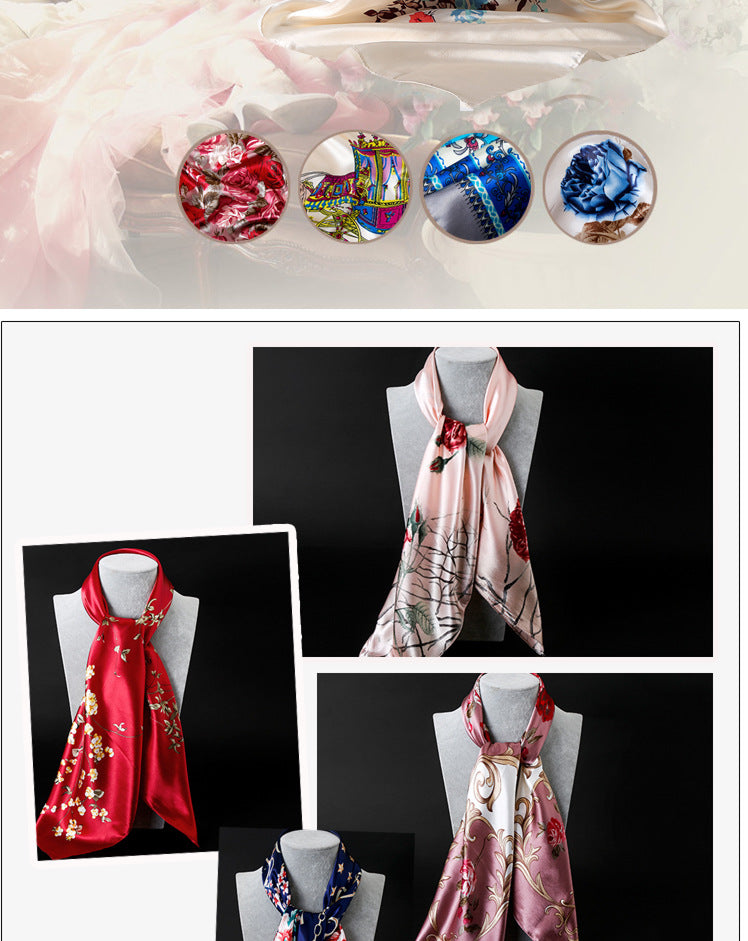Double-sided scarf 90 square scarf summer women's thin decorative versatile small scarf shawl scarf scarf