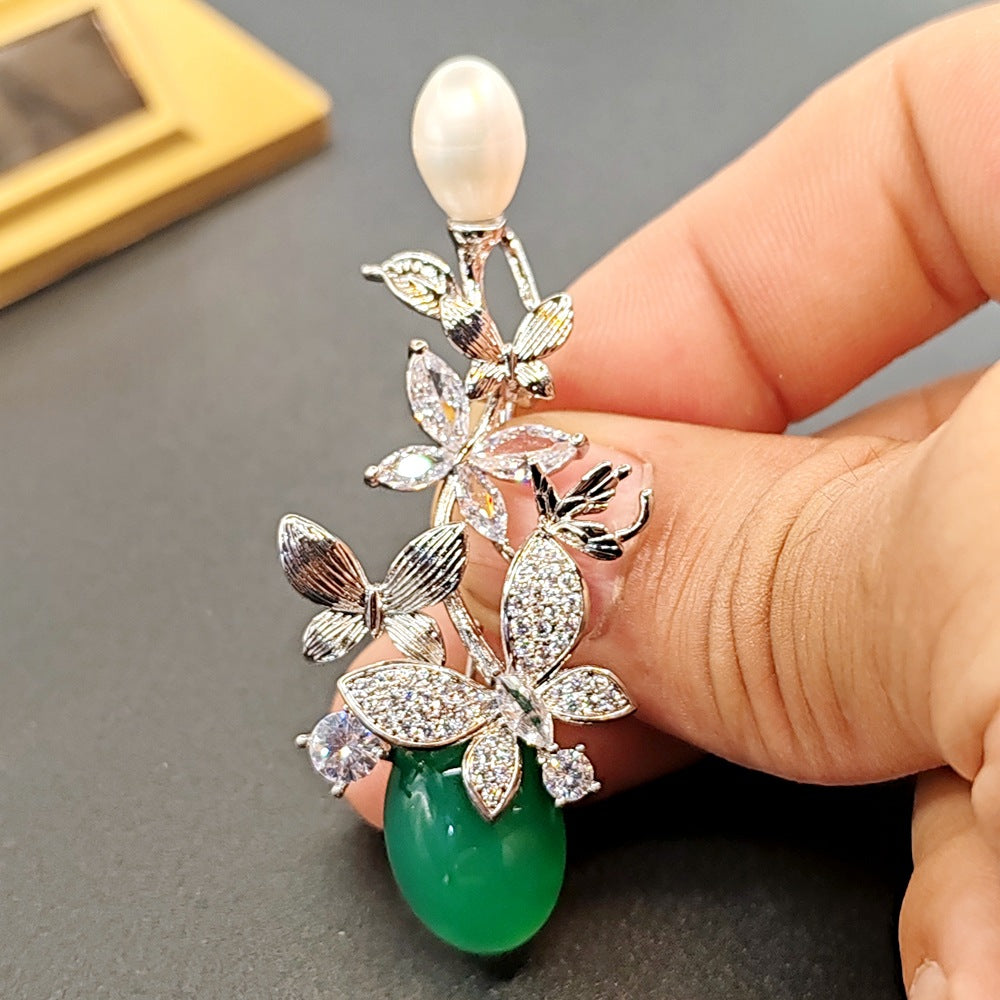 New Flower Brooch High Sense Niche Inlaid Zircon Corsage Women's Clothing Accessories All-match Clothing Accessories in stock
