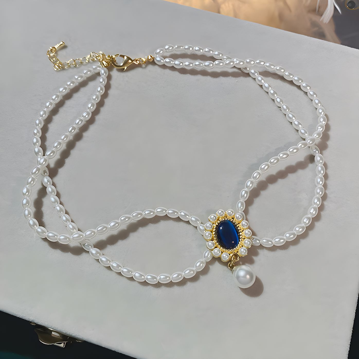 Vintage Baroque Pearl Tassel Necklace Female Bridal Banquet Elegant Fashion Collarbone Necklace Choker Accessories