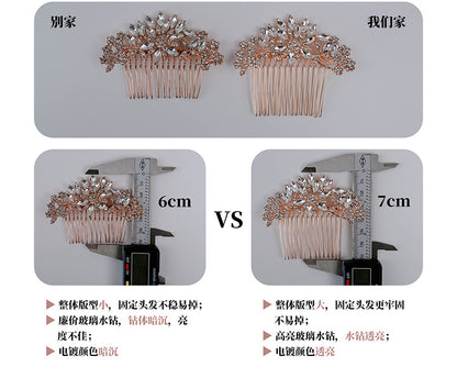 European and American Bride Jewelry Three-piece Suit High-class Dance Wedding Jewelry Alloy Diamond Crown Necklace Earrings suit