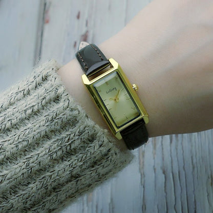 Small Rectangular Thin Strap Simple Women's Leather Strap Watch Trendy Leather Strap Watch Women's Quartz Watch 270