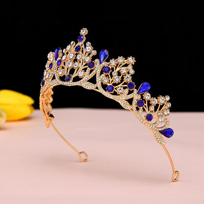 Super Fairy New Princess Sweet Bridal Crown Red Tiara Crystal Toast Clothing Hair Accessories 18Th Birthday Gift