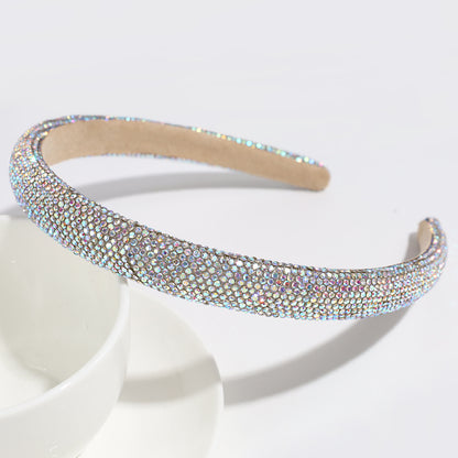 Cross-border Hot Selling Fashion Luxury Simple Atmosphere Full Diamond Headband Going Out All-match Elegant Elegant Hair Headband Hair Accessories