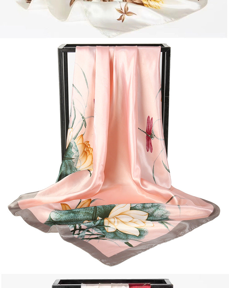 Double-sided scarf 90 square scarf summer women's thin decorative versatile small scarf shawl scarf scarf