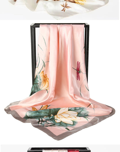 Double-sided scarf 90 square scarf summer women's thin decorative versatile small scarf shawl scarf scarf