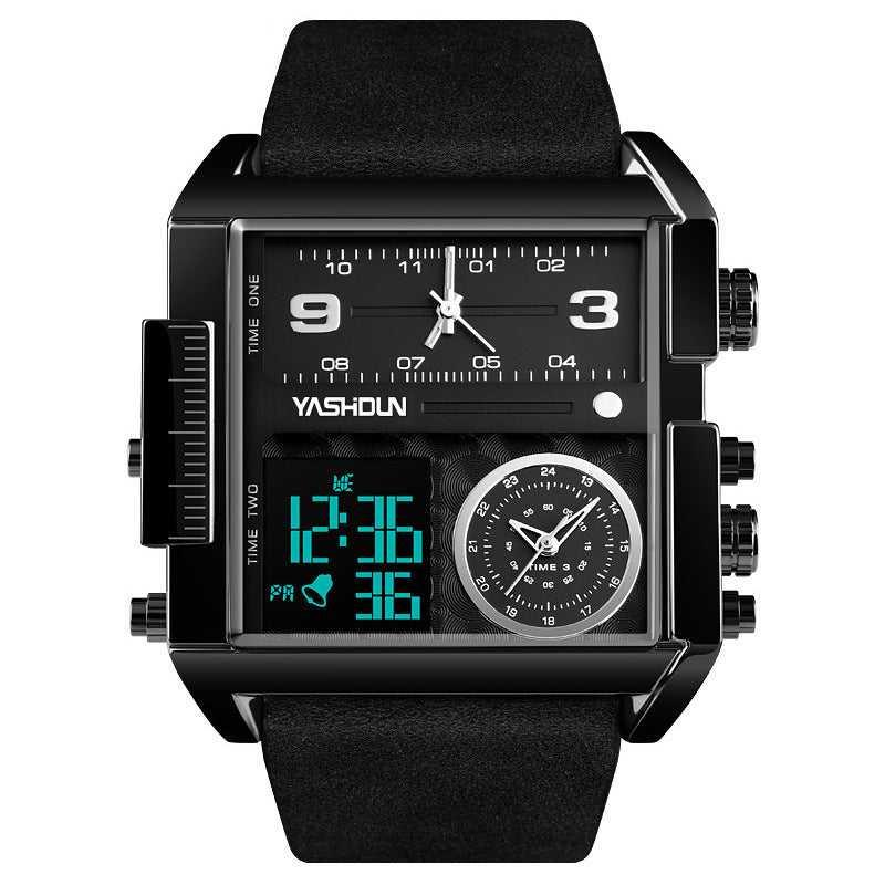 Multifunctional Sports Watch Men's Large Dial Digital Dual Display Electronic Watch Waterproof Belt Men's Watch Cross-border Foreign Trade Watch