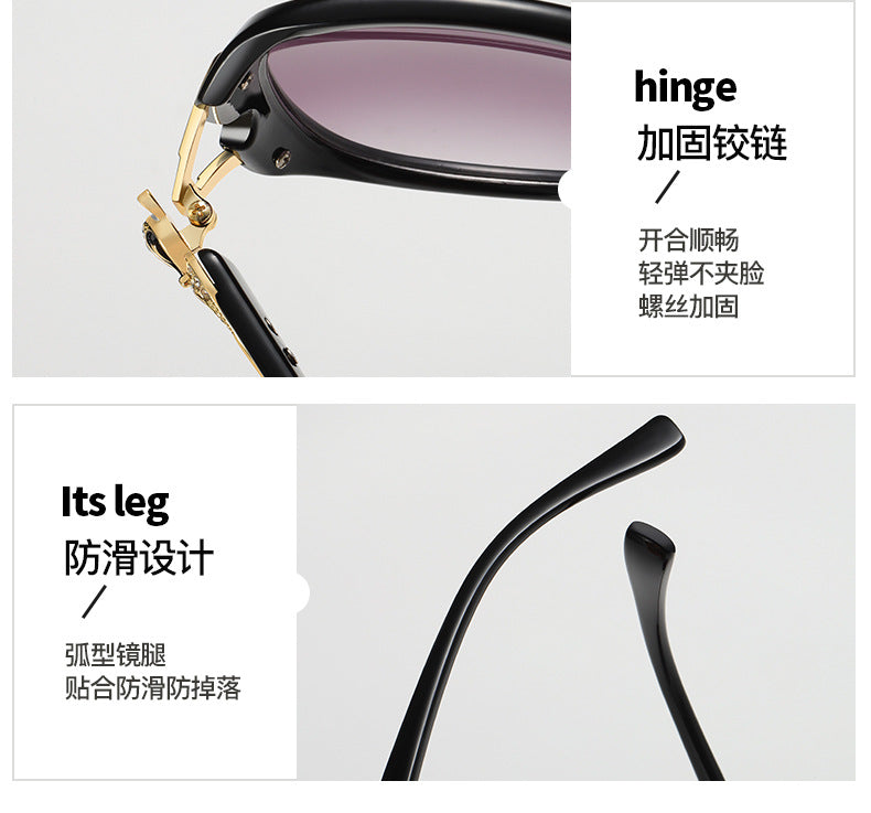 Sunglasses for Women 2025 Summer New Trendy Anti-Uv Women's Sunglasses Fashionable Round Face Polarized Glasses Big Face Slimming Look