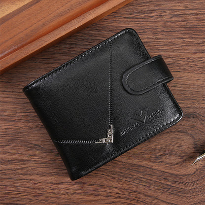 Cross-border Dropshipping Business Fashion Hasp 80% Off Short Wallet Male Multi-card Driver's License Multifunctional Men's Wallet