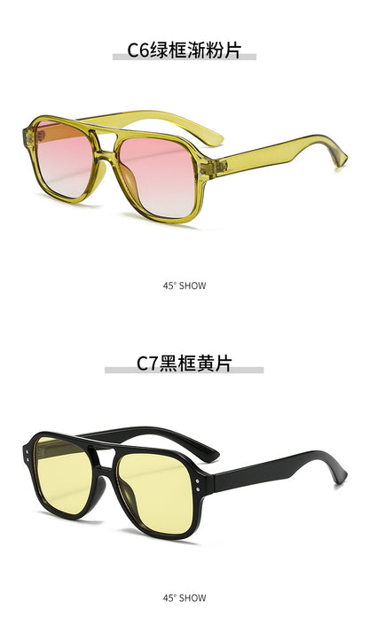 New European and American Ins Internet Celebrity Sunglasses Men's Cross-border Punk Trendy Show Sunglasses Double-beam Sunglasses Women's High-end Sense