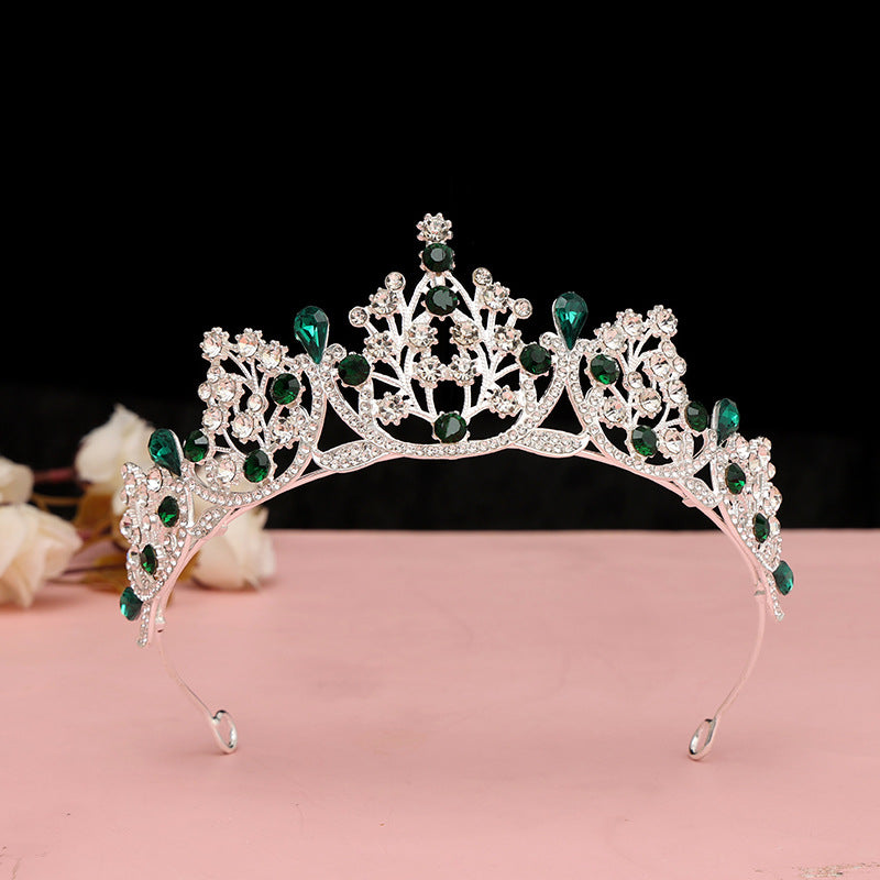 Super Fairy New Princess Sweet Bridal Crown Red Tiara Crystal Toast Clothing Hair Accessories 18Th Birthday Gift