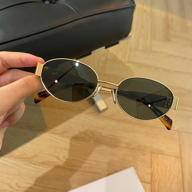 Cross-border New Arc de Triomphe Oval Metal Small Frame Sunglasses Women's High-end Fashion Street Photograph Sunglasses Sunglasses