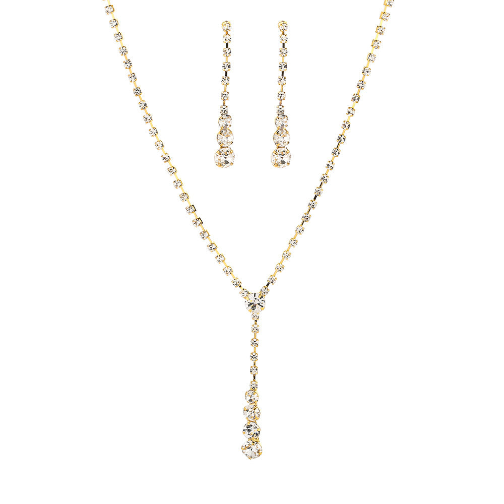Factory Direct Approval Fashion Wedding Wedding Photography Accessories Earrings Necklace Bracelet Set Combination Multiple Choice