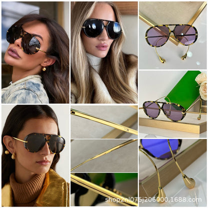 European and American Retro Large Frame Classic Double Beam Sunglasses New Personalized Outdoor Anti-ultraviolet Tide Men's and Women's Cross-border Sunglasses