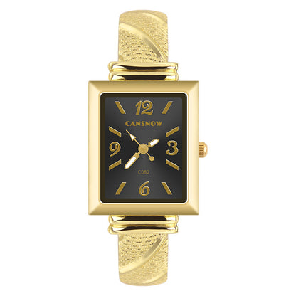 CANSNOW new hot sale Women's Watch All-match golden bracelet personality fashion bracelet quartz watch for women