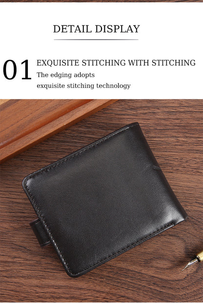 Cross-border Dropshipping Business Fashion Hasp 80% Off Short Wallet Male Multi-card Driver's License Multifunctional Men's Wallet