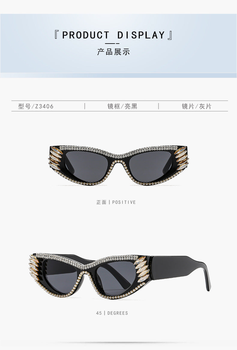New Cross-Border European and American Cat-Eye Sunglasses for Women, Outdoor Driving and Driving Uv Protection Sunglasses